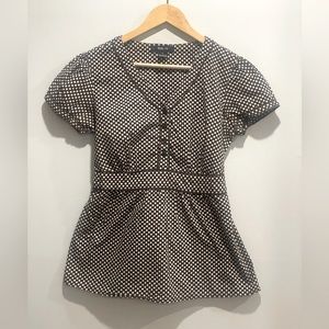 Style & Co Poka Dot Tie-Back Top Size 6